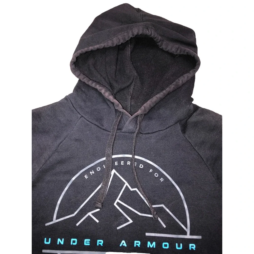 Under Armour‎ Rival Hoodie Men's S Mountain Key Black Sweatshirt Hiking GORP